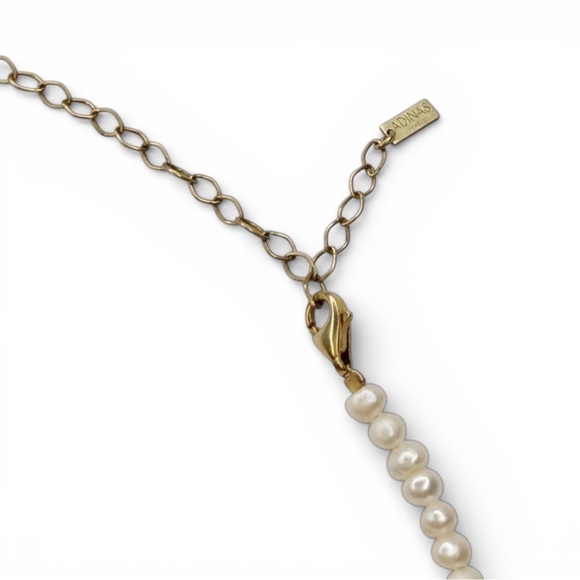 ADINA EDEN 14K Gold Plated Sterling Silver Freshwater Pearl & CZ Choker Necklace - Picture 9 of 14